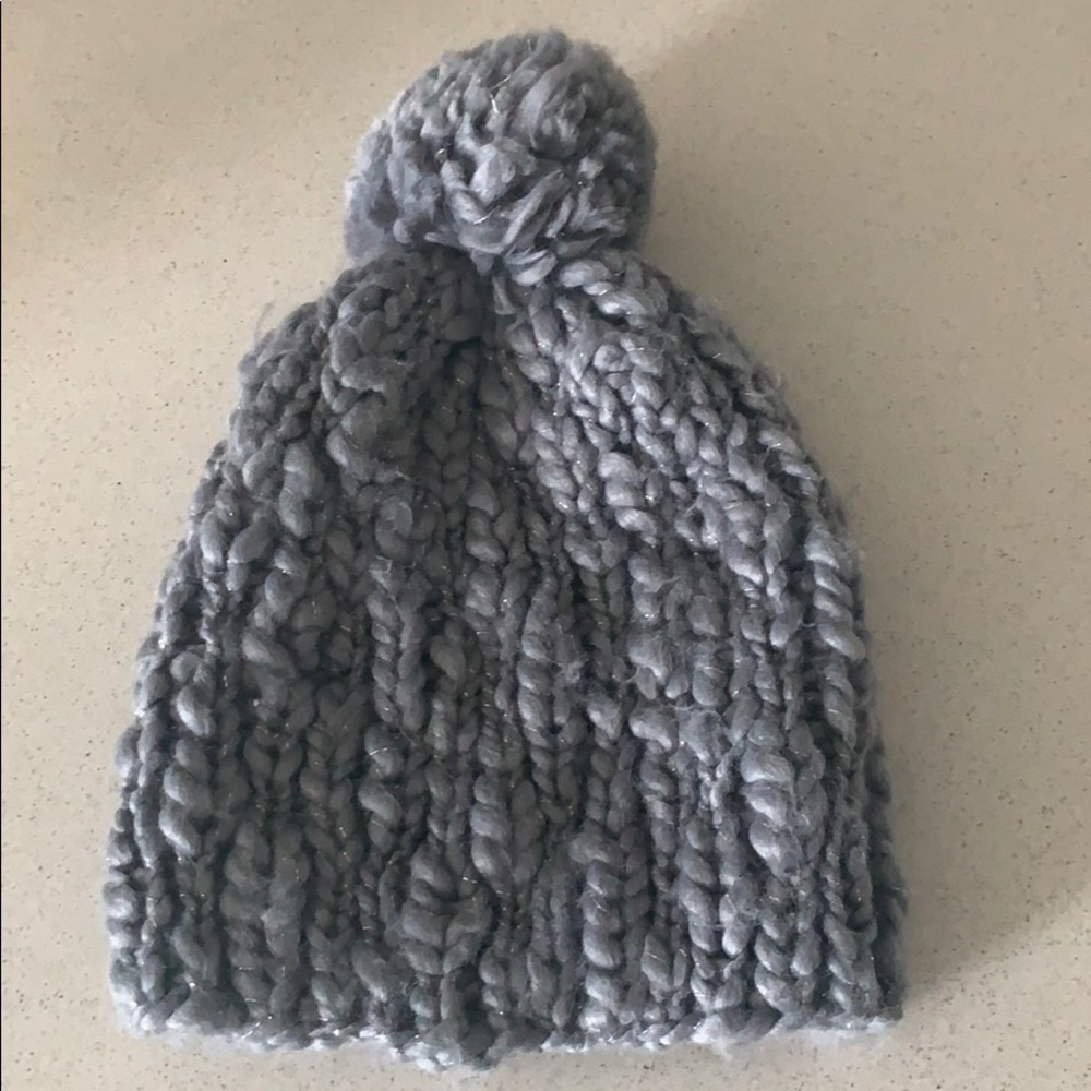 Grey beanie with Pom Pom